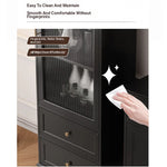 Elegant Multi-Layer Board Glass Cabinet with Storage Drawers - Modern Home Display Unit fcr-4827
