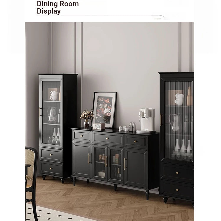 Elegant Multi-Layer Board Glass Cabinet with Storage Drawers - Modern Home Display Unit fcr-4827