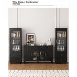 Elegant Multi-Layer Board Glass Cabinet with Storage Drawers - Modern Home Display Unit fcr-4827