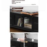 Stylish Black Multi-Layer Board TV Cabinet with Glass Doors – Modern Living Room Furniture fcr-4828