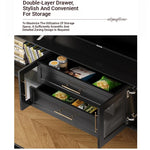 Stylish Black Multi-Layer Board TV Cabinet with Glass Doors – Modern Living Room Furniture fcr-4828