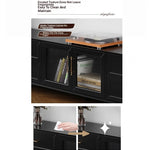 Stylish Multi-Layer Board Tea Table with Storage Drawers - Modern Black Finish for Living Room Elegance fcr-4829