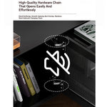 Stylish Multi-Layer Board Tea Table with Storage Drawers - Modern Black Finish for Living Room Elegance fcr-4829