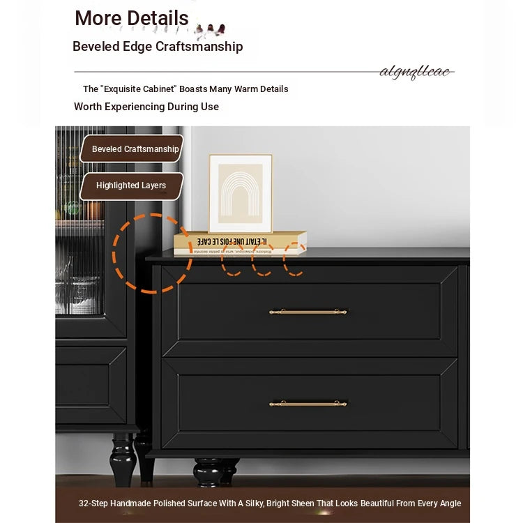 Stylish Multi-Layer Board Tea Table with Storage Drawers - Modern Black Finish for Living Room Elegance fcr-4829