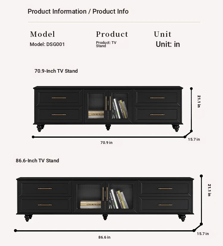 Stylish Multi-Layer Board Tea Table with Storage Drawers - Modern Black Finish for Living Room Elegance fcr-4829