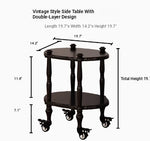 Elegant Black Tea Table on Wheels | Multi-Layer Board Design for Stylish Living Room Decor fcr-4831