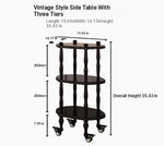 Elegant Black Tea Table on Wheels | Multi-Layer Board Design for Stylish Living Room Decor fcr-4831