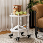 Elegant Black Tea Table on Wheels | Multi-Layer Board Design for Stylish Living Room Decor fcr-4831