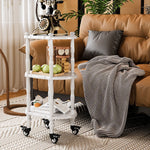 Elegant Black Tea Table on Wheels | Multi-Layer Board Design for Stylish Living Room Decor fcr-4831