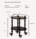Elegant Black Tea Table on Wheels | Multi-Layer Board Design for Stylish Living Room Decor fcr-4831