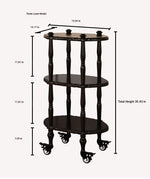 Elegant Black Tea Table on Wheels | Multi-Layer Board Design for Stylish Living Room Decor fcr-4831