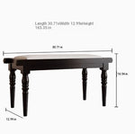 Elegant PU Leather Upholstered Stool Bench with Stylish Black Legs - Perfect for Entryway, Living Room, or Bedroom Storage and Seating fcr-4832