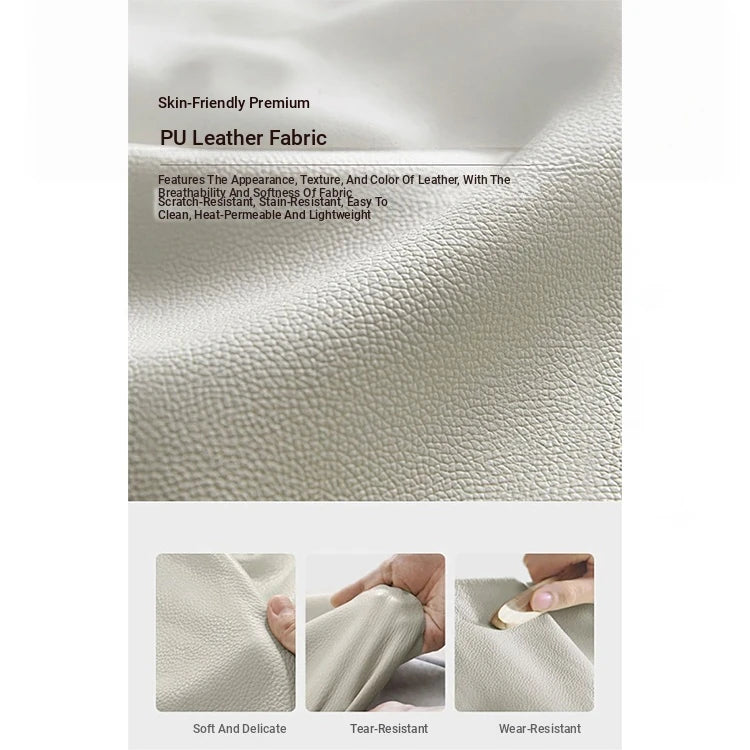 Elegant PU Leather Upholstered Stool Bench with Stylish Black Legs - Perfect for Entryway, Living Room, or Bedroom Storage and Seating fcr-4832