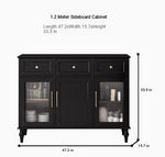 Elegant Multi-Layer Board & Glass Cabinet with Golden Accents – Stylish Storage Solution for Your Home fcr-4833