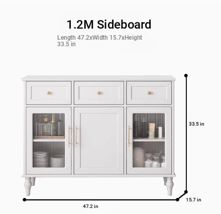 Elegant Multi-Layer Board & Glass Cabinet with Golden Accents – Stylish Storage Solution for Your Home fcr-4833
