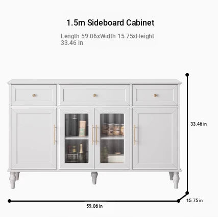 Elegant Multi-Layer Board & Glass Cabinet with Golden Accents – Stylish Storage Solution for Your Home fcr-4833