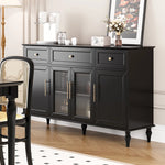 Elegant Multi-Layer Board & Glass Cabinet with Golden Accents – Stylish Storage Solution for Your Home fcr-4833