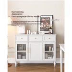 Elegant Multi-Layer Board & Glass Cabinet with Golden Accents – Stylish Storage Solution for Your Home fcr-4833