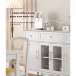 Elegant Multi-Layer Board & Glass Cabinet with Golden Accents – Stylish Storage Solution for Your Home fcr-4833