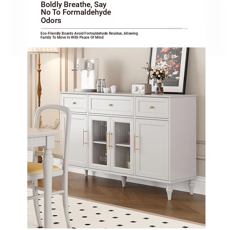 Elegant Multi-Layer Board & Glass Cabinet with Golden Accents – Stylish Storage Solution for Your Home fcr-4833