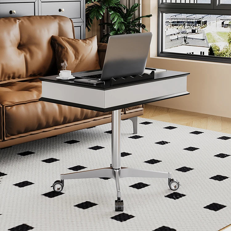 Stylish Multi-layer Board Aluminum Alloy Tea Table with Adjustable Height and Storage Drawer - Perfect for Modern Living Spaces fcr-4834