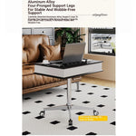 Stylish Multi-layer Board Aluminum Alloy Tea Table with Adjustable Height and Storage Drawer - Perfect for Modern Living Spaces fcr-4834