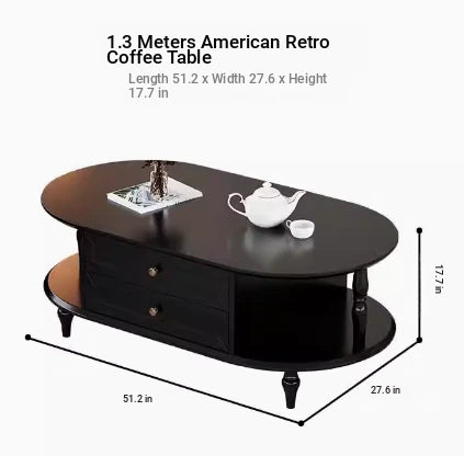 Stylish Multi-Layer Board Tea Table with Storage | Modern Oval Coffee Table for Living Room fcr-4837