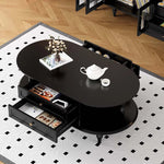 Stylish Multi-Layer Board Tea Table with Storage | Modern Oval Coffee Table for Living Room fcr-4837