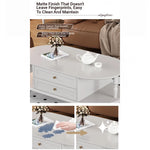 Stylish Multi-Layer Board Tea Table with Storage | Modern Oval Coffee Table for Living Room fcr-4837