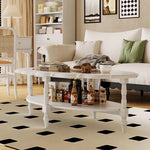 Elegant Multi-Layer Board & Glass Tea Table - Stylish Home Décor Centerpiece with Storage Shelves fcr-4838