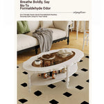 Elegant Multi-Layer Board & Glass Tea Table - Stylish Home Décor Centerpiece with Storage Shelves fcr-4838