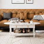 Elegant Multi-Layer Board Tea Table with Storage - Chic White Coffee Table for Living Room fcr-4840