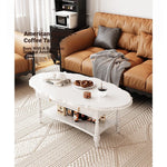 Elegant Multi-Layer Board Tea Table with Storage - Chic White Coffee Table for Living Room fcr-4840