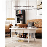 Elegant Multi-Layer Board Tea Table with Storage - Chic White Coffee Table for Living Room fcr-4840