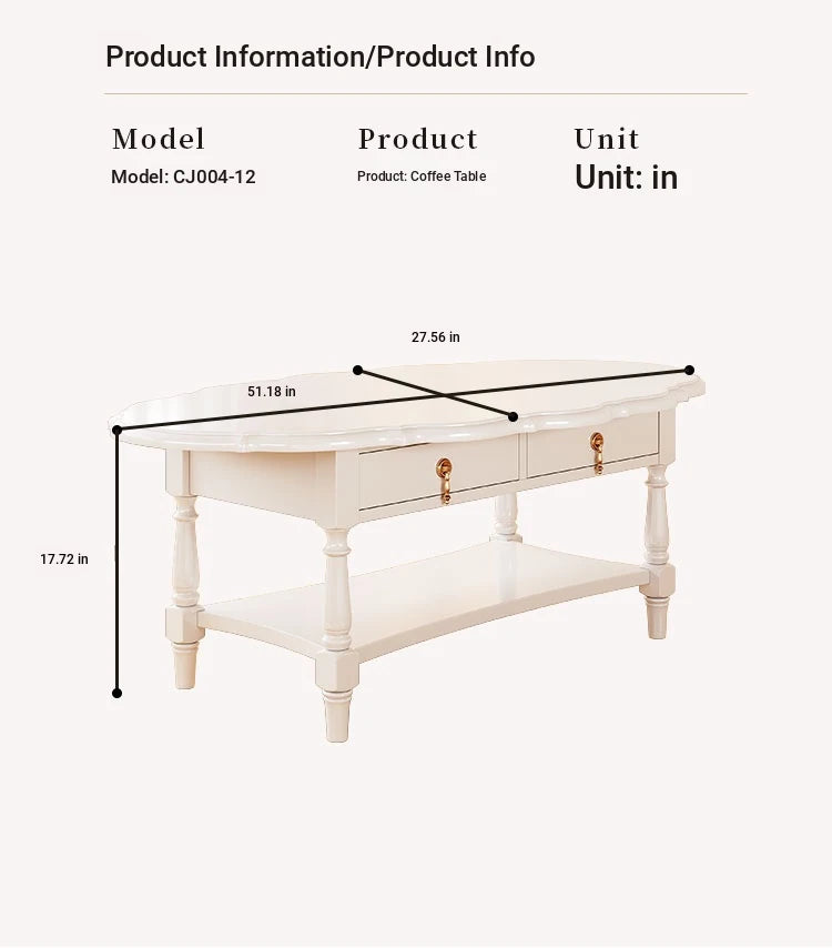 Elegant Multi-Layer Board Tea Table with Storage - Chic White Coffee Table for Living Room fcr-4840