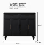 Elegant White Multi-layer Board Cabinet with Stylish Gold Handles - Perfect for Modern Home Decor fcr-4841