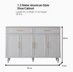 Elegant White Multi-layer Board Cabinet with Stylish Gold Handles - Perfect for Modern Home Decor fcr-4841