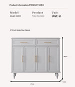 Elegant White Multi-layer Board Cabinet with Stylish Gold Handles - Perfect for Modern Home Decor fcr-4841