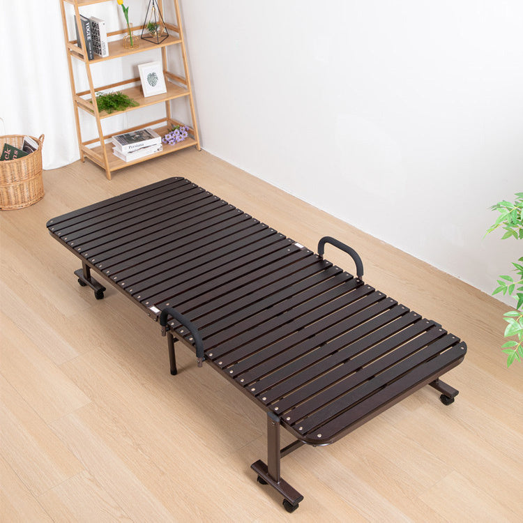 Modern Black and Brown Tung Wood and Metal Bed - Sleek Natural Wood Finish fcsnm-513