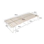 Stylish White Paulownia Wood Bed Frame with Steel Accents - Elegant Natural Finish fcsnm-901