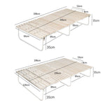 Stylish White Paulownia Wood Bed Frame with Steel Accents - Elegant Natural Finish fcsnm-901
