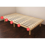 Rustic Fir Wood Bed in Natural White and Brown Finish fcsnm-902