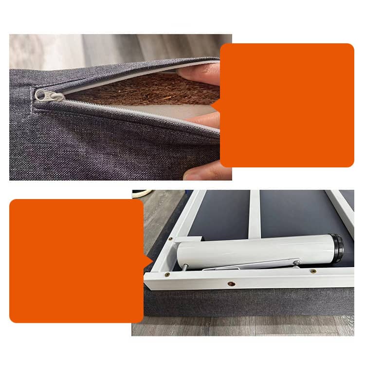 Luxurious Multi-Material Bed - Steel Frame with Laminated Wood & Bamboo Charcoal Foam fcsnm-903