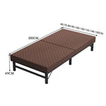 Modern Multi-Layer Steel and Wood Bed with Bamboo Charcoal Foam and Figure Cotton Topper - Available in Grey, Black, Blue, Brown, and Off White fcsnm-908