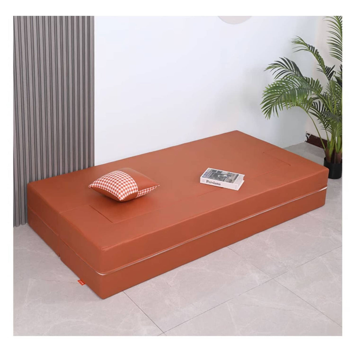 Stylish Yellow Orange Grey Leathaire Sofa Bed - Ultimate Comfort with Foam and Figure Cotton fcsnm-910