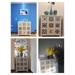 Solid Wood Ceramic Patterned Cabinet - Vintage Style Drawers for Elegant Home Decor fcwz-2349