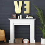 Elegant White Wooden Mantel Display Shelf - Perfect for Home Decor and Storage fcwz-2352