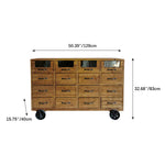 Vintage Industrial Solid Wood Cabinet with Glass Accents fcwz-2354