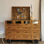 Vintage Industrial Solid Wood Cabinet with Glass Accents fcwz-2354