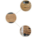 Vintage Industrial Solid Wood Cabinet with Glass Accents fcwz-2354